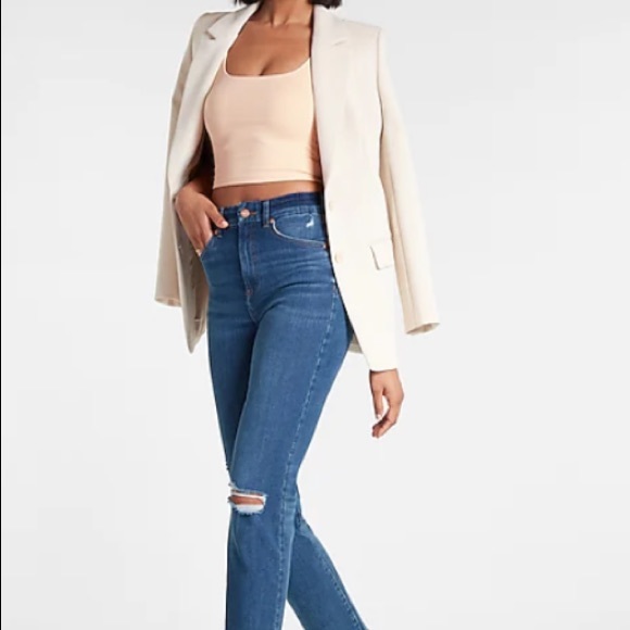 Express Ribbed Square Neck Tank - Picture 2 of 5